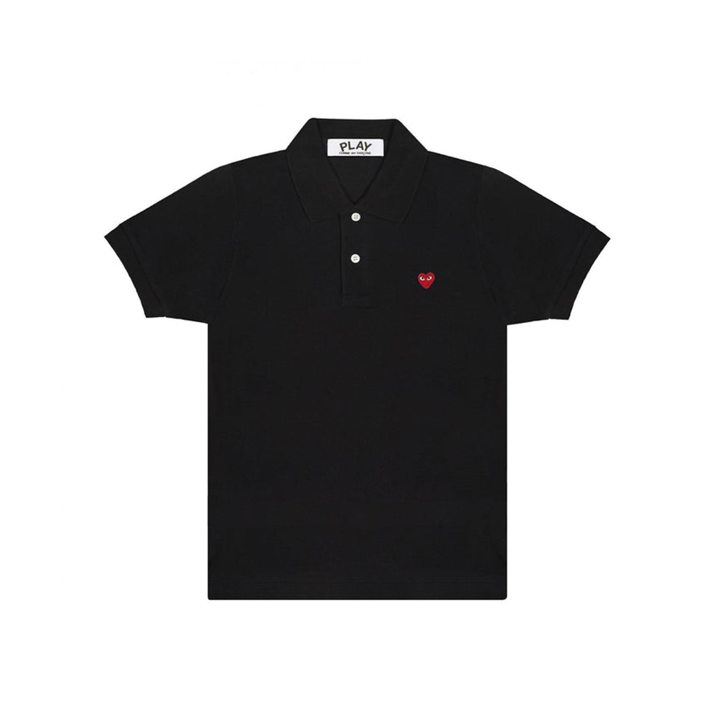 CDG Play Polo Shirt Small Red Emblem (BLACK)